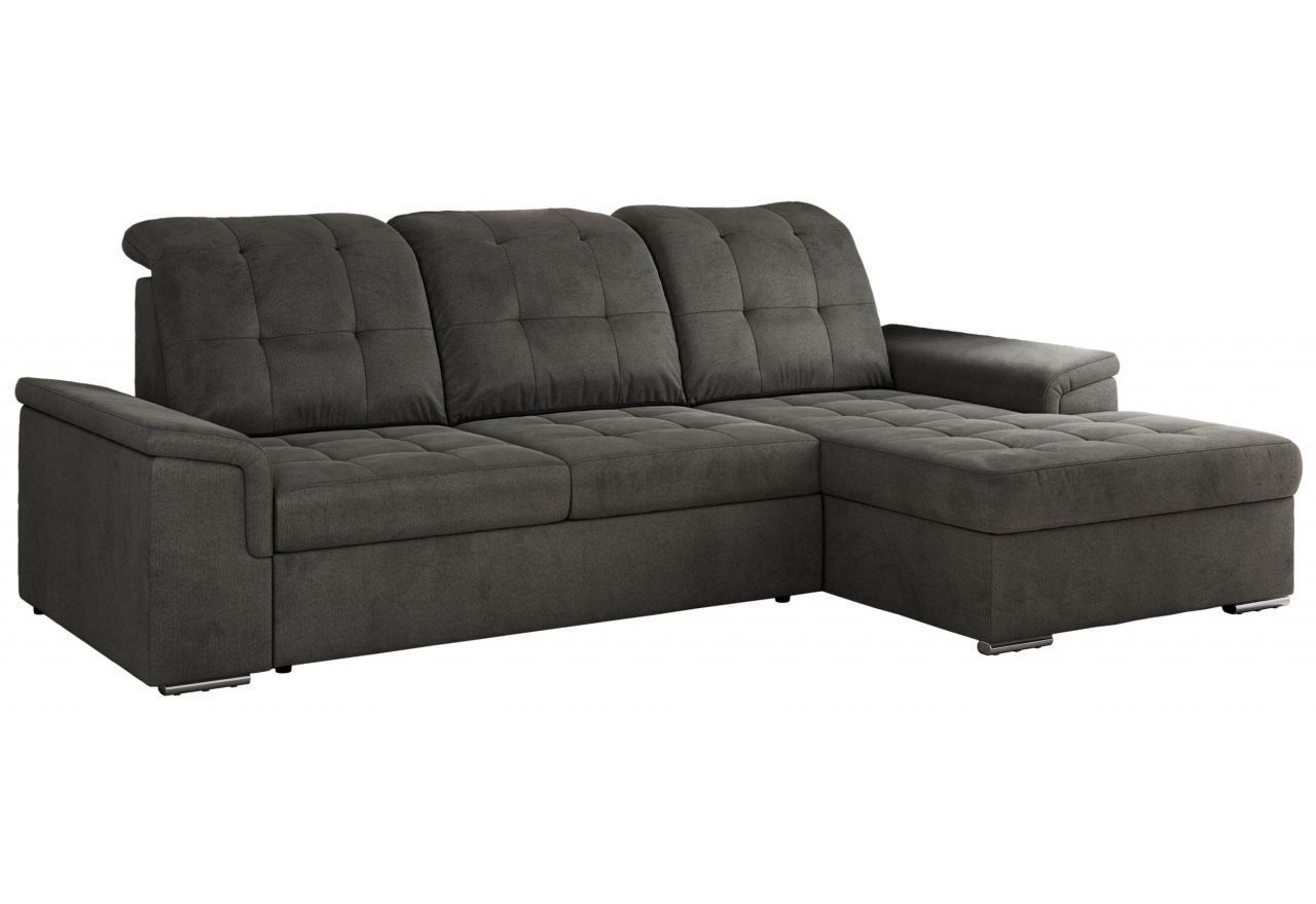 Narożnik MADRITO L - strona prawa - ciemnoszary, welwet