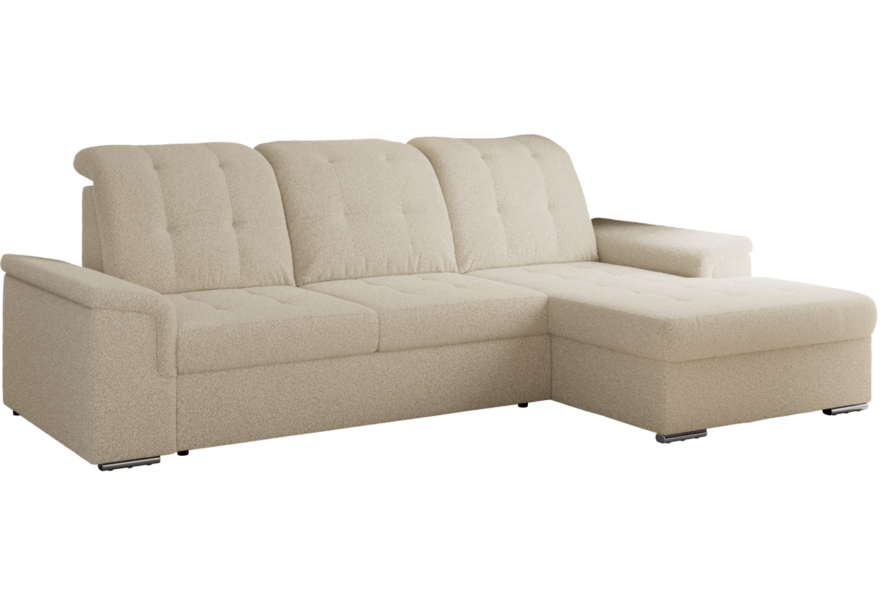 Narożnik MADRITO L - strona prawa - beżowy, boucle