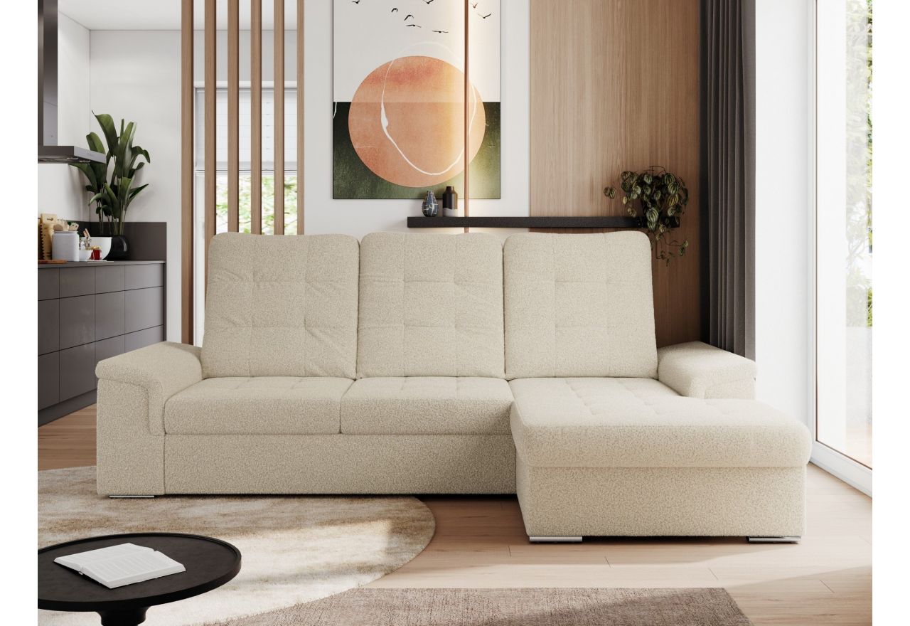 Narożnik MADRITO L - strona prawa - beżowy, boucle