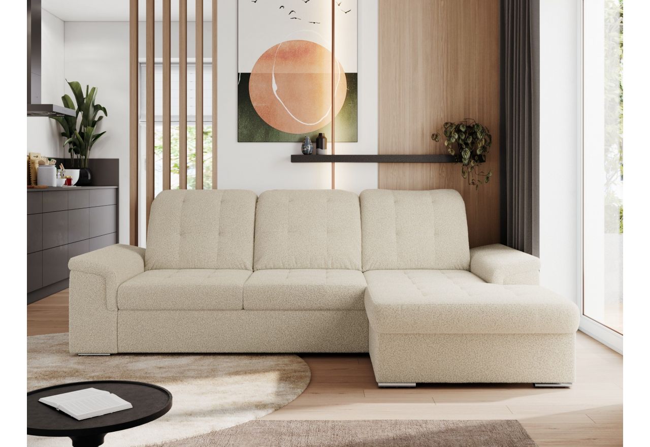 Narożnik MADRITO L - strona prawa - beżowy, boucle