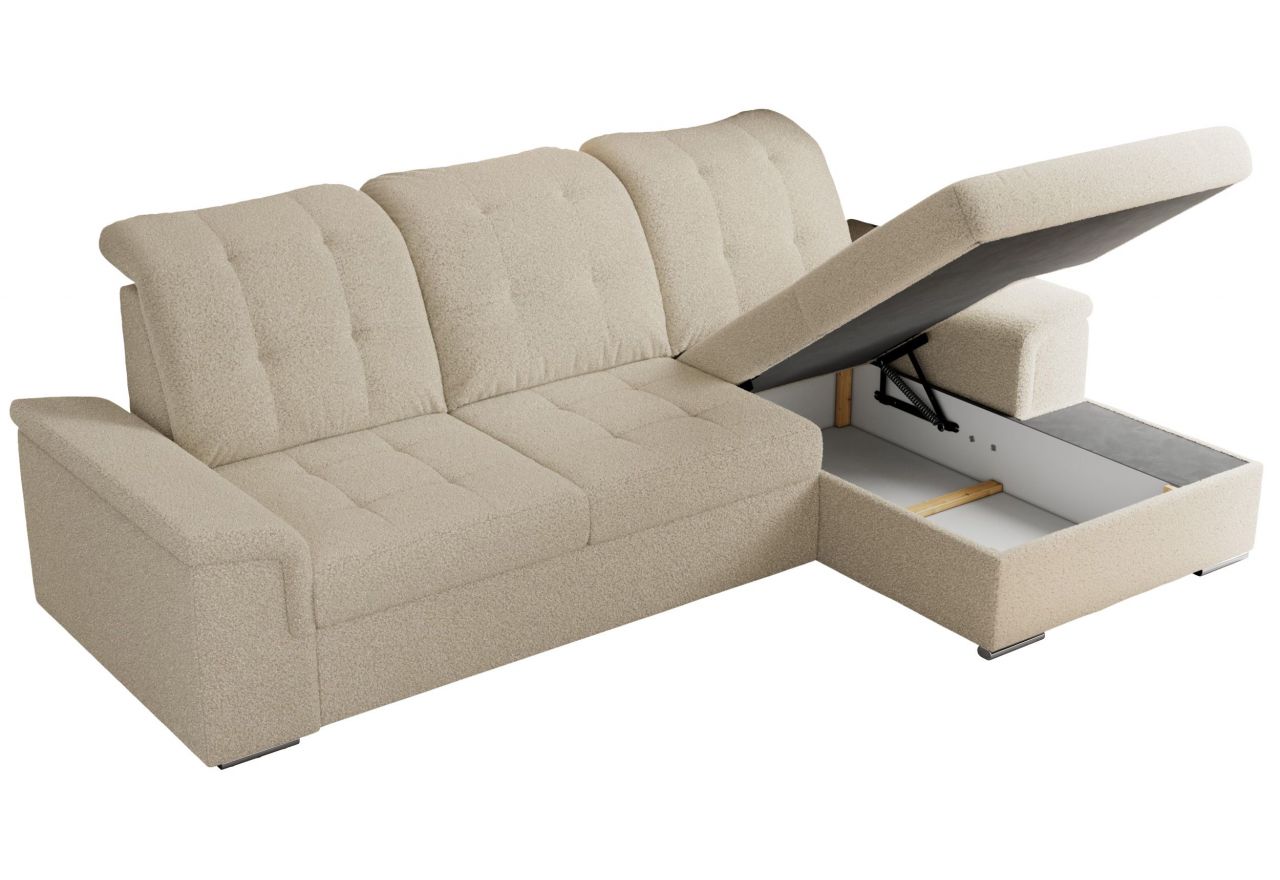 Narożnik MADRITO L - strona prawa - beżowy, boucle