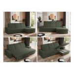 Narożnik MADRITO L - strona prawa - ciemnozielony, boucle