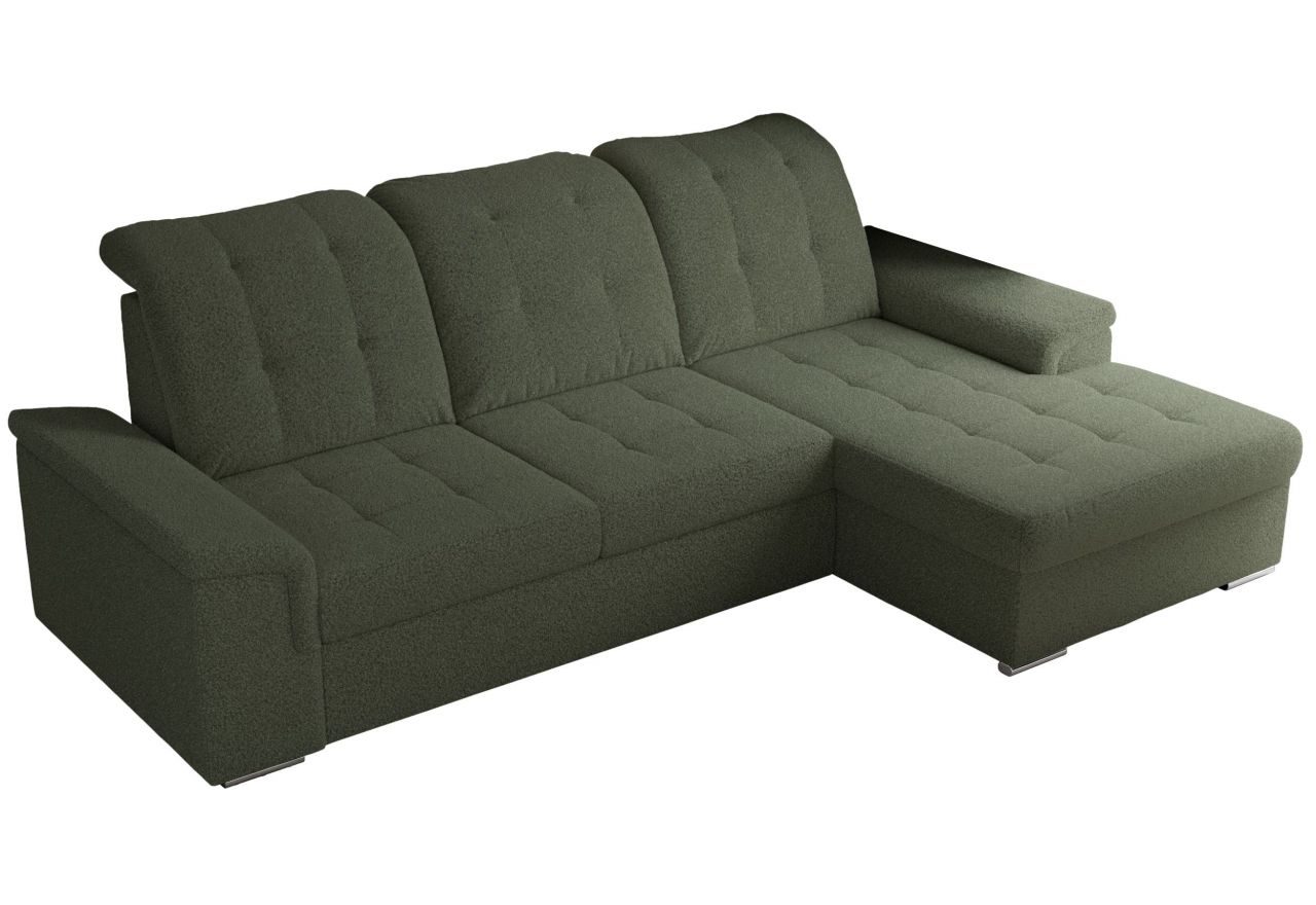 Narożnik MADRITO L - strona prawa - ciemnozielony, boucle