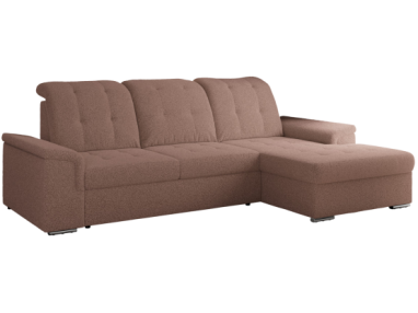 Narożnik MADRITO L - strona prawa - różowy, boucle