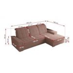 Narożnik MADRITO L - strona prawa - różowy, boucle