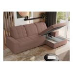 Narożnik MADRITO L - strona prawa - różowy, boucle