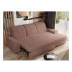 Narożnik MADRITO L - strona prawa - różowy, boucle