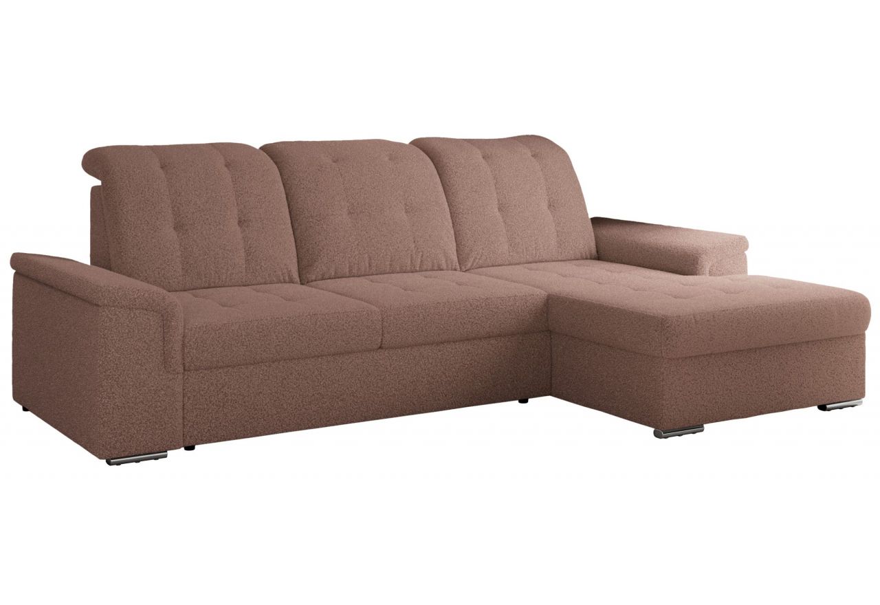 Narożnik MADRITO L - strona prawa - różowy, boucle