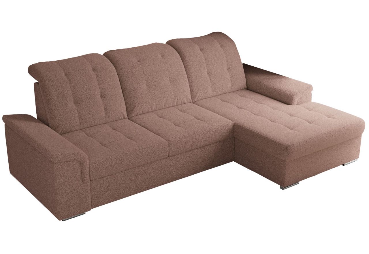 Narożnik MADRITO L - strona prawa - różowy, boucle