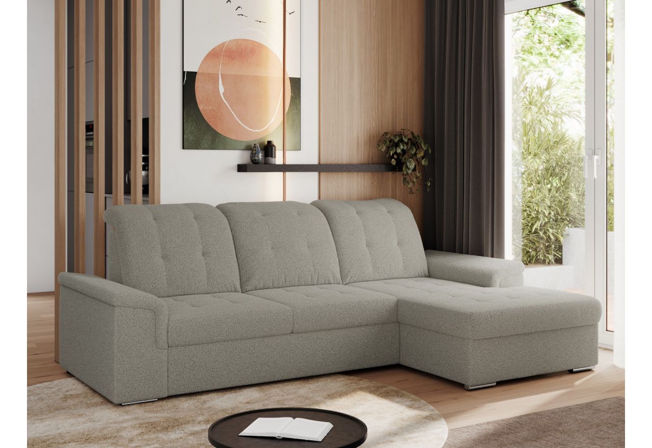 Narożnik MADRITO L - strona prawa - szary, boucle