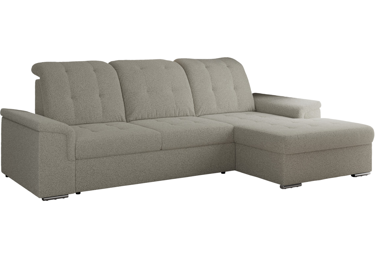 Narożnik MADRITO L - strona prawa - szary, boucle