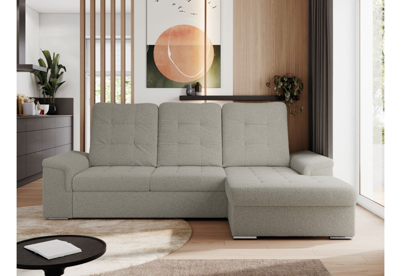 Narożnik MADRITO L - strona prawa - szary, boucle