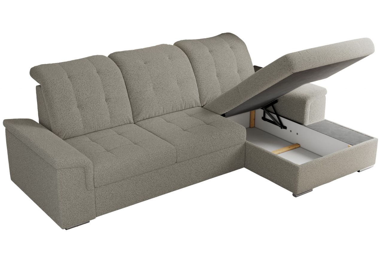 Narożnik MADRITO L - strona prawa - szary, boucle