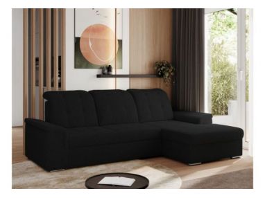 Narożnik MADRITO L - strona prawa - czarny, boucle