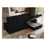 Narożnik MADRITO L - strona prawa - czarny, boucle