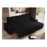 Narożnik MADRITO L - strona prawa - czarny, boucle