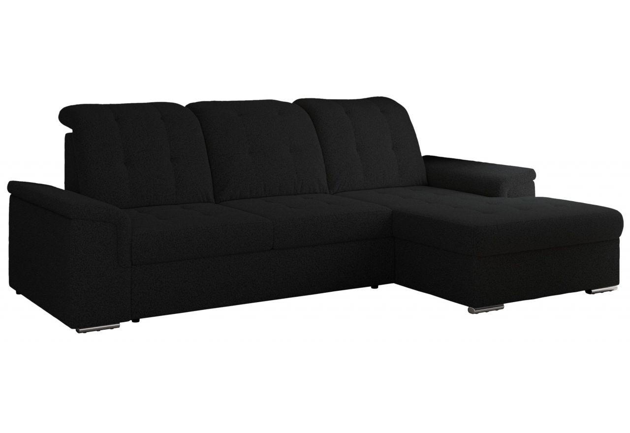 Narożnik MADRITO L - strona prawa - czarny, boucle