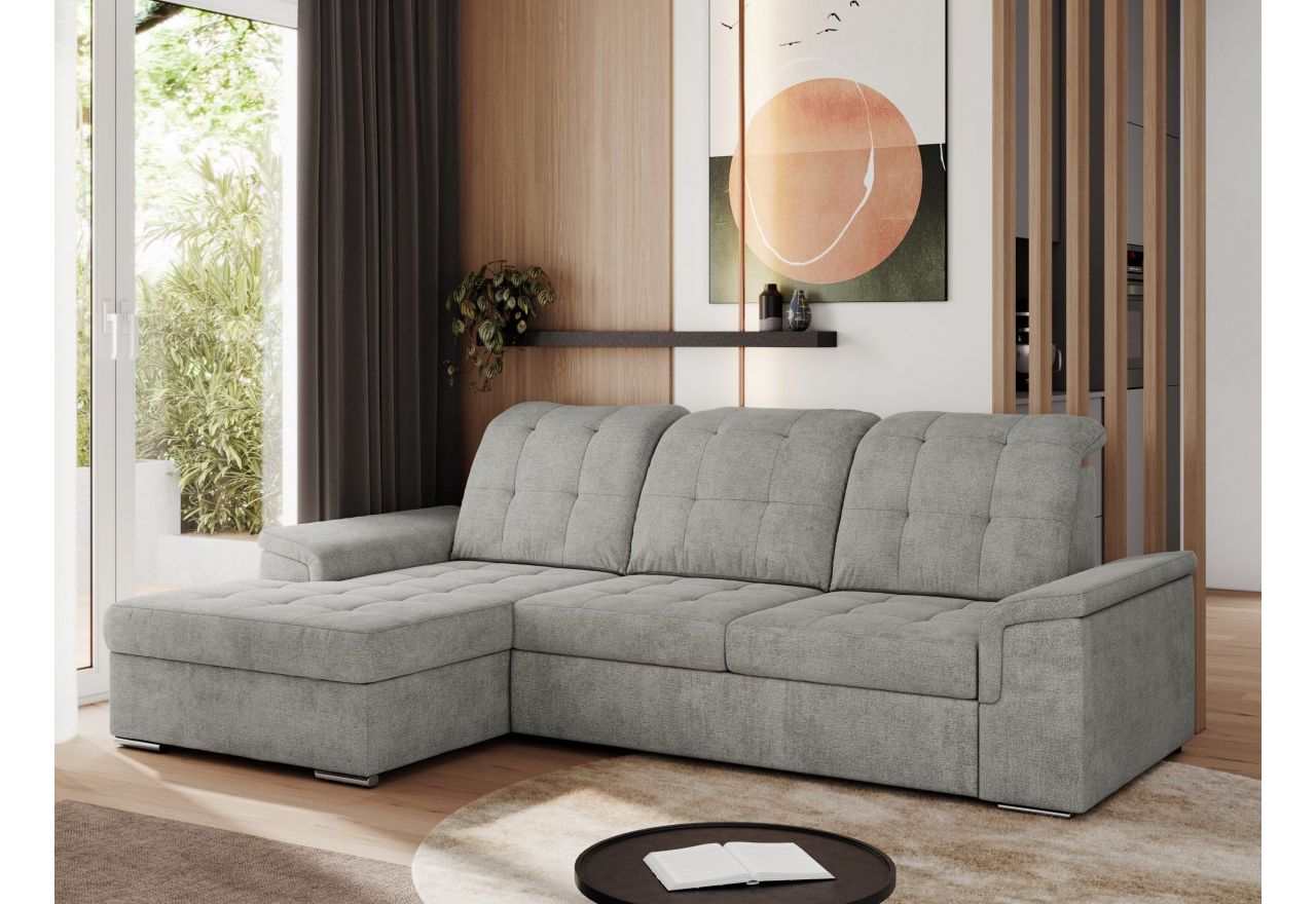 Narożnik MADRITO L - strona lewa - jasnoszary, struktura