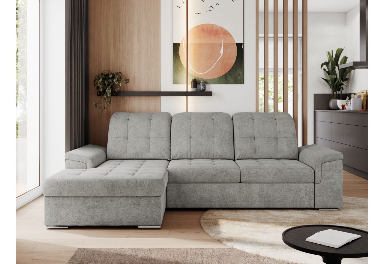 Narożnik MADRITO L - strona lewa - jasnoszary, struktura