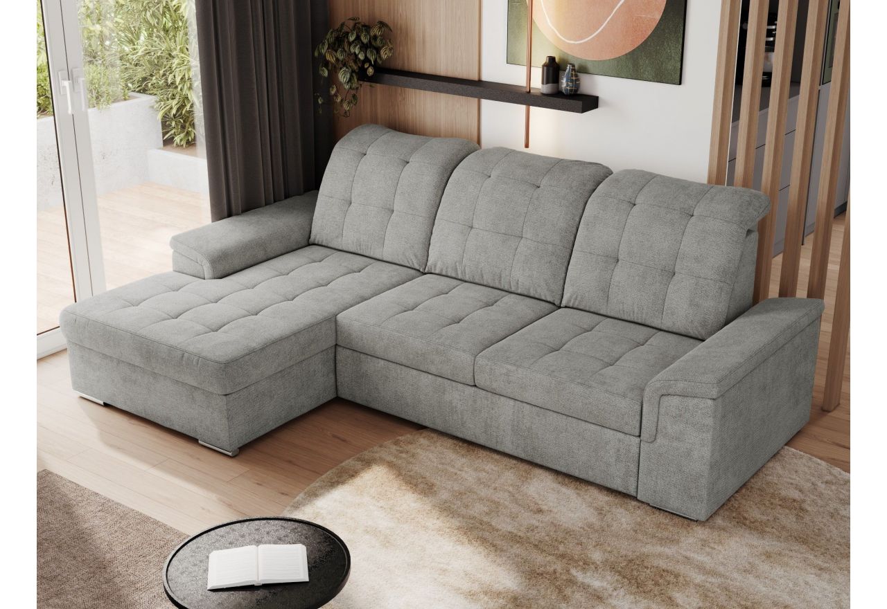 Narożnik MADRITO L - strona lewa - jasnoszary, struktura