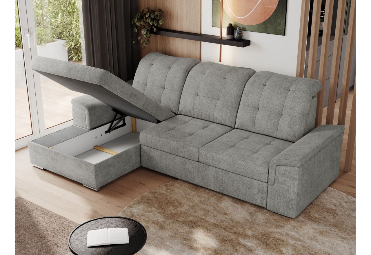 Narożnik MADRITO L - strona lewa - jasnoszary, struktura