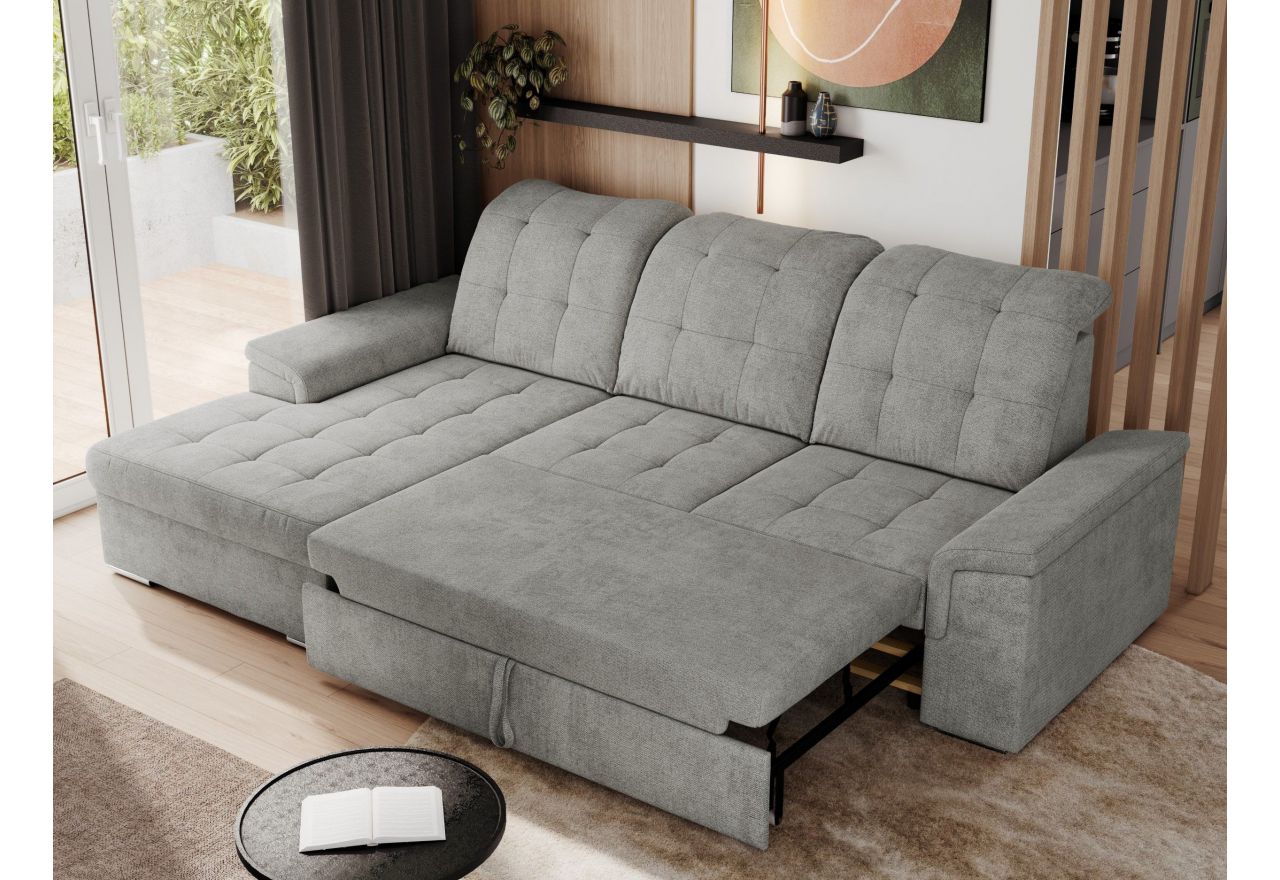 Narożnik MADRITO L - strona lewa - jasnoszary, struktura