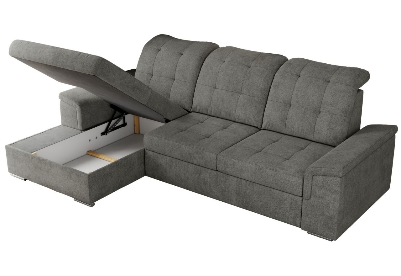 Narożnik MADRITO L - strona lewa - szary, struktura