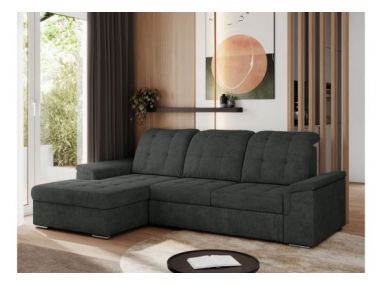 Narożnik MADRITO L - strona lewa - ciemnoszary, struktura