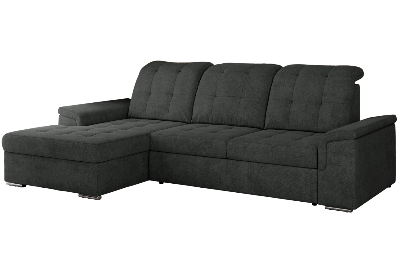 Narożnik MADRITO L - strona lewa - ciemnoszary, struktura