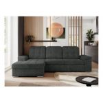 Narożnik MADRITO L - strona lewa - ciemnoszary, struktura