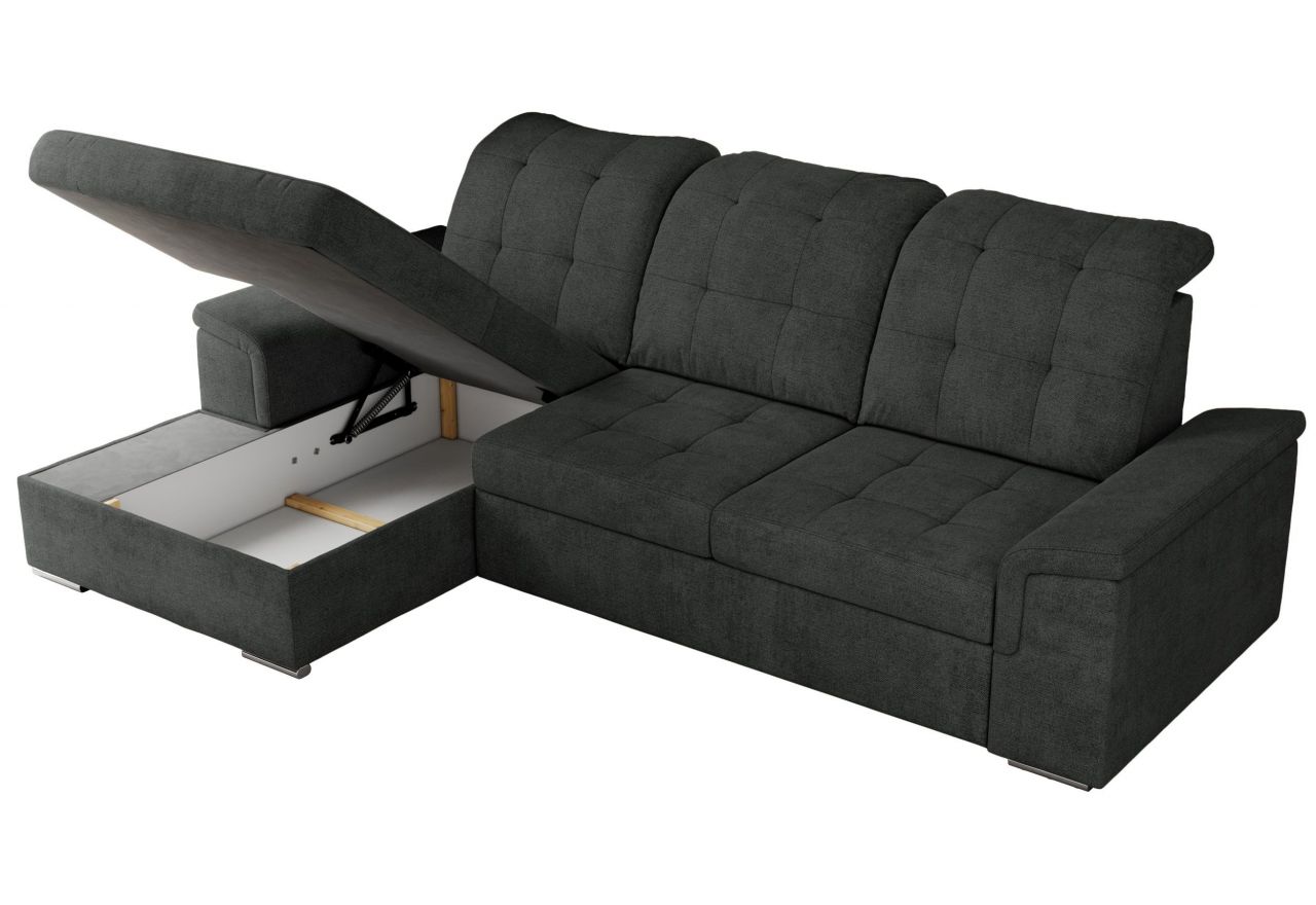 Narożnik MADRITO L - strona lewa - ciemnoszary, struktura