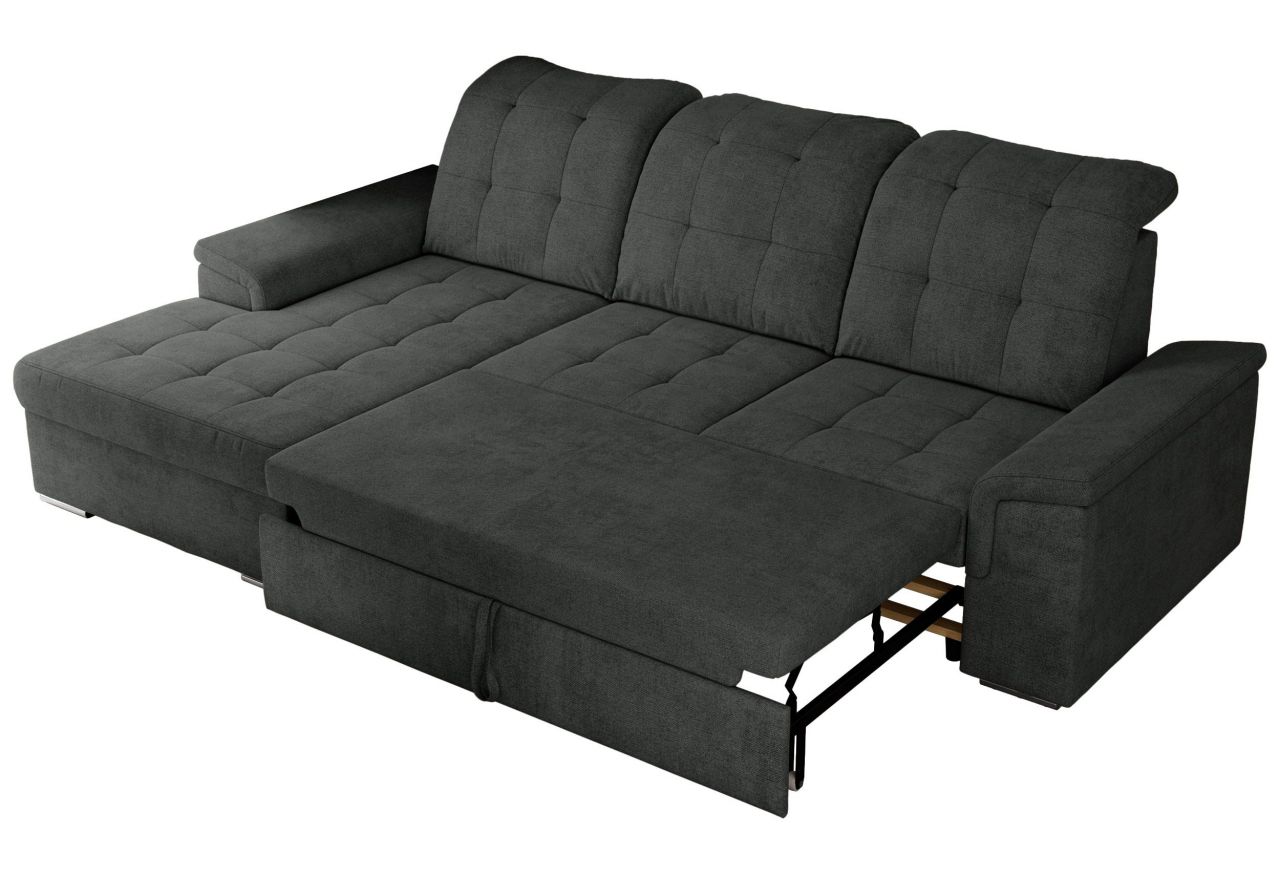 Narożnik MADRITO L - strona lewa - ciemnoszary, struktura