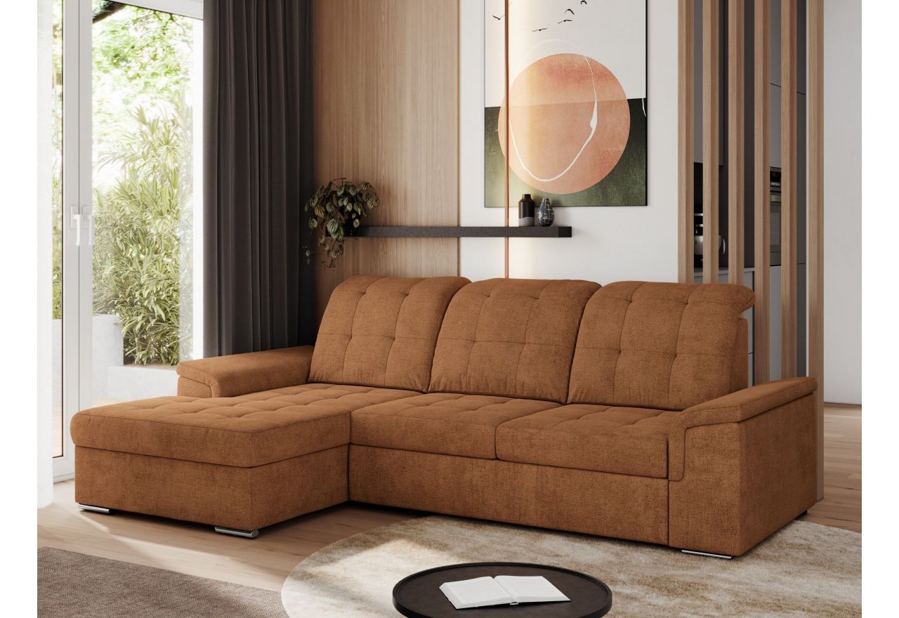 Narożnik MADRITO L - strona lewa - pomarańczowy, struktura