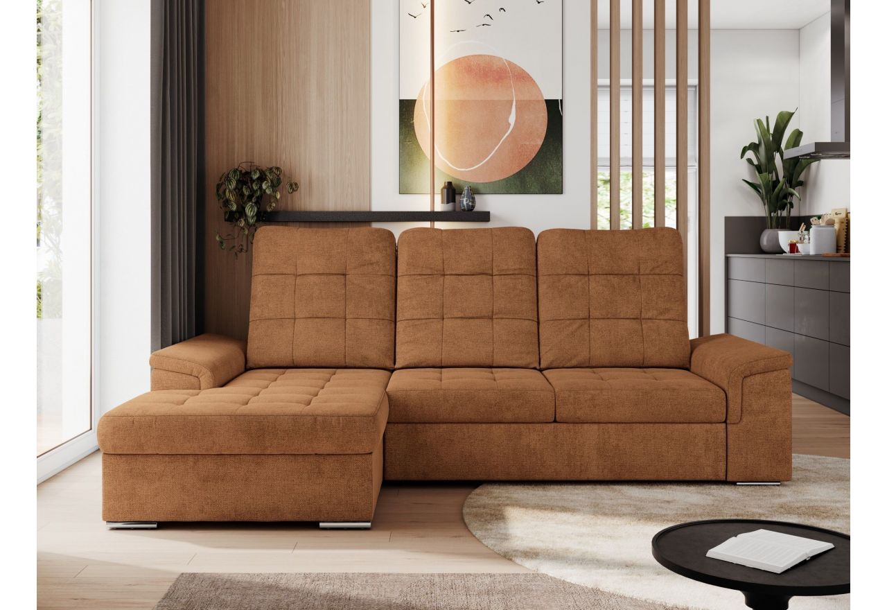 Narożnik MADRITO L - strona lewa - pomarańczowy, struktura