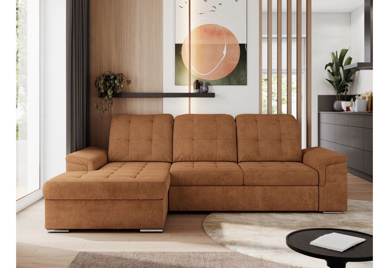 Narożnik MADRITO L - strona lewa - pomarańczowy, struktura