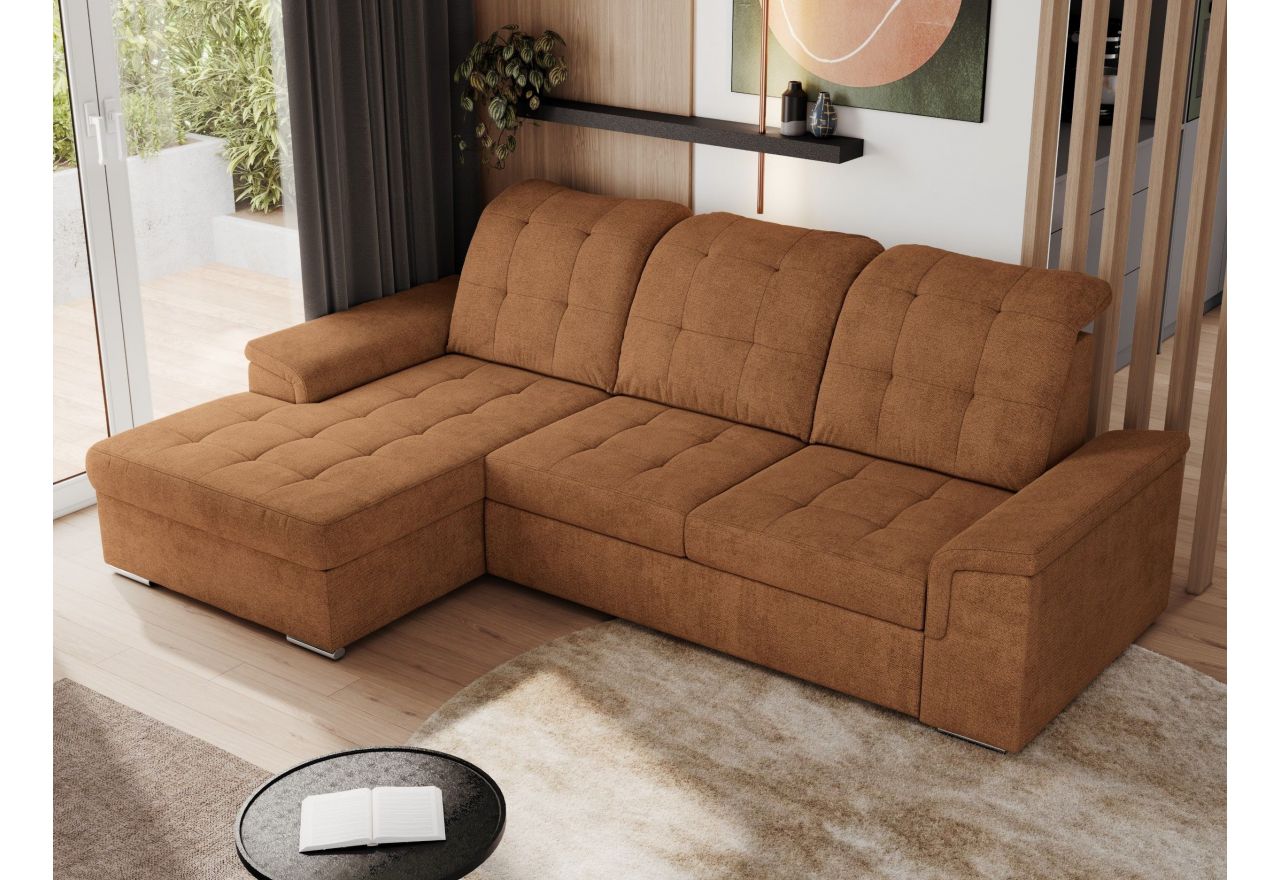 Narożnik MADRITO L - strona lewa - pomarańczowy, struktura