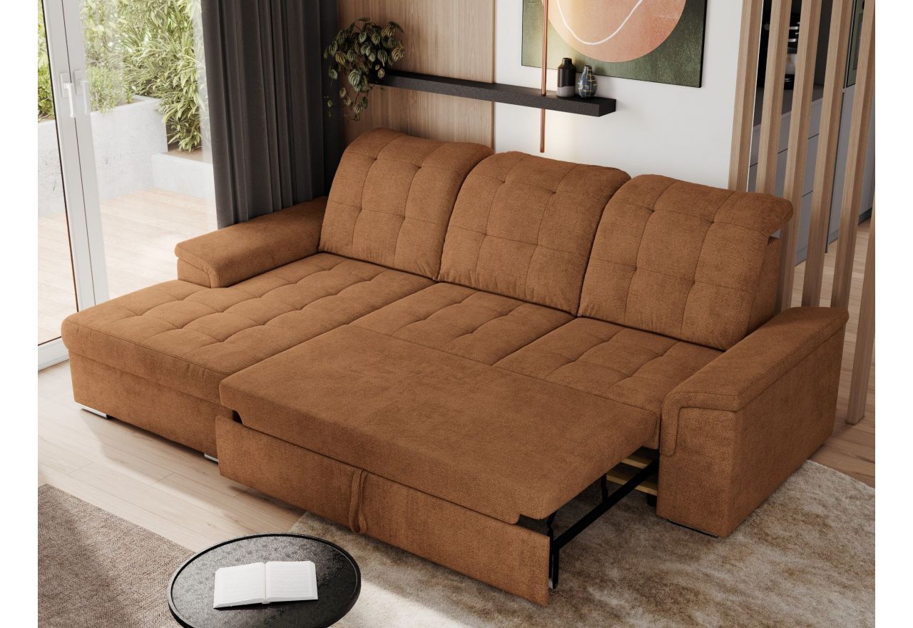 Narożnik MADRITO L - strona lewa - pomarańczowy, struktura