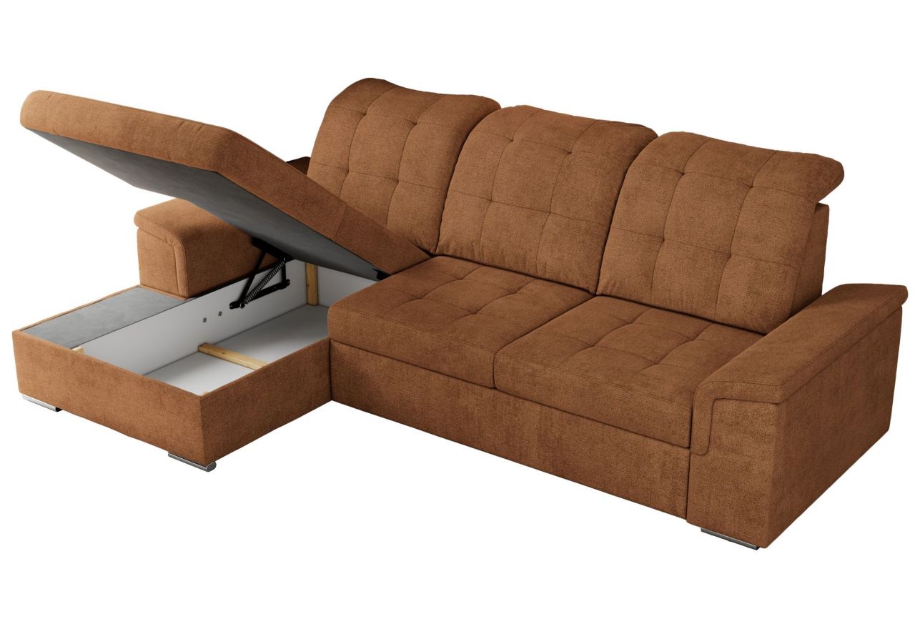 Narożnik MADRITO L - strona lewa - pomarańczowy, struktura