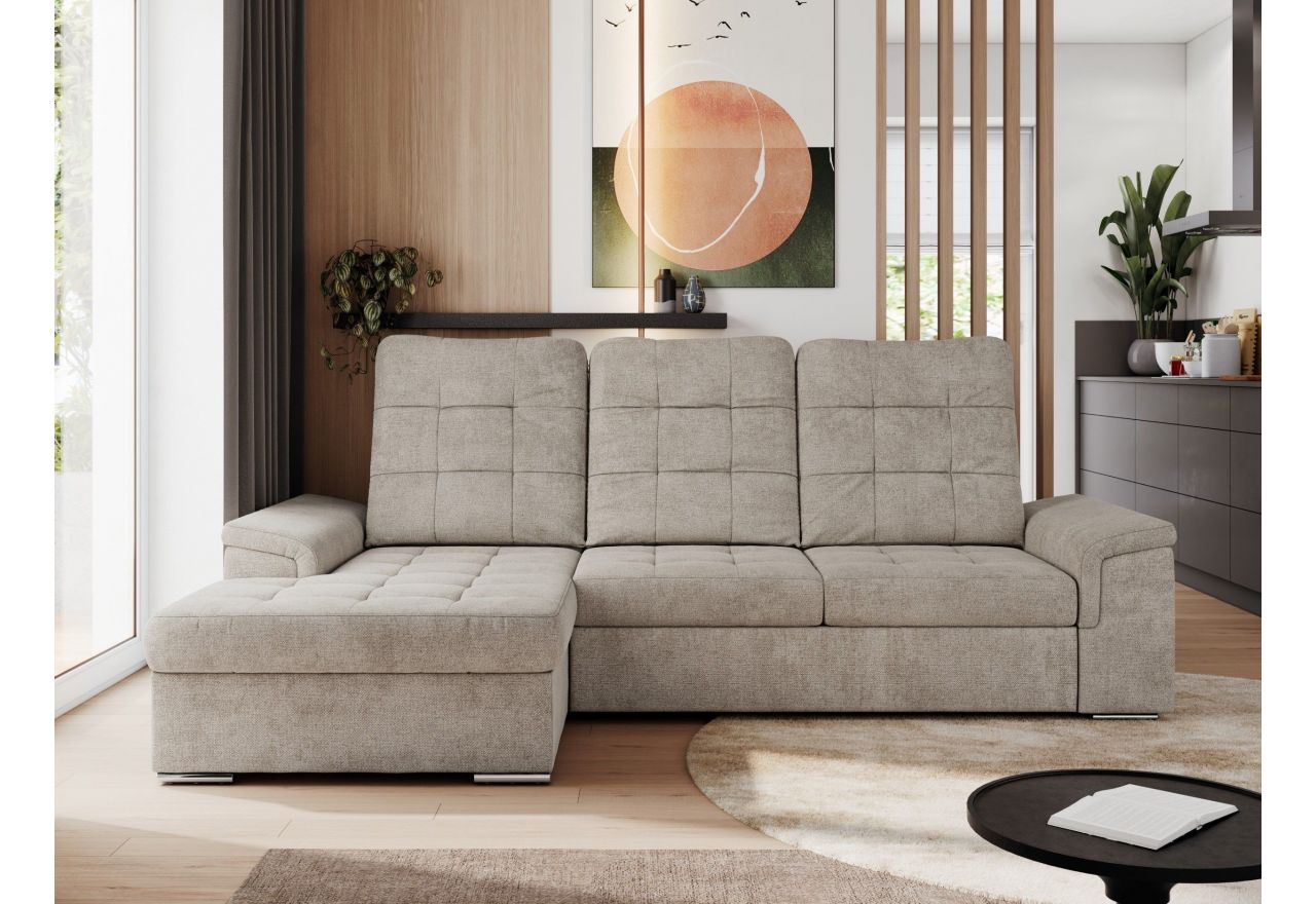 Narożnik MADRITO L - strona lewa - beżowy, struktura