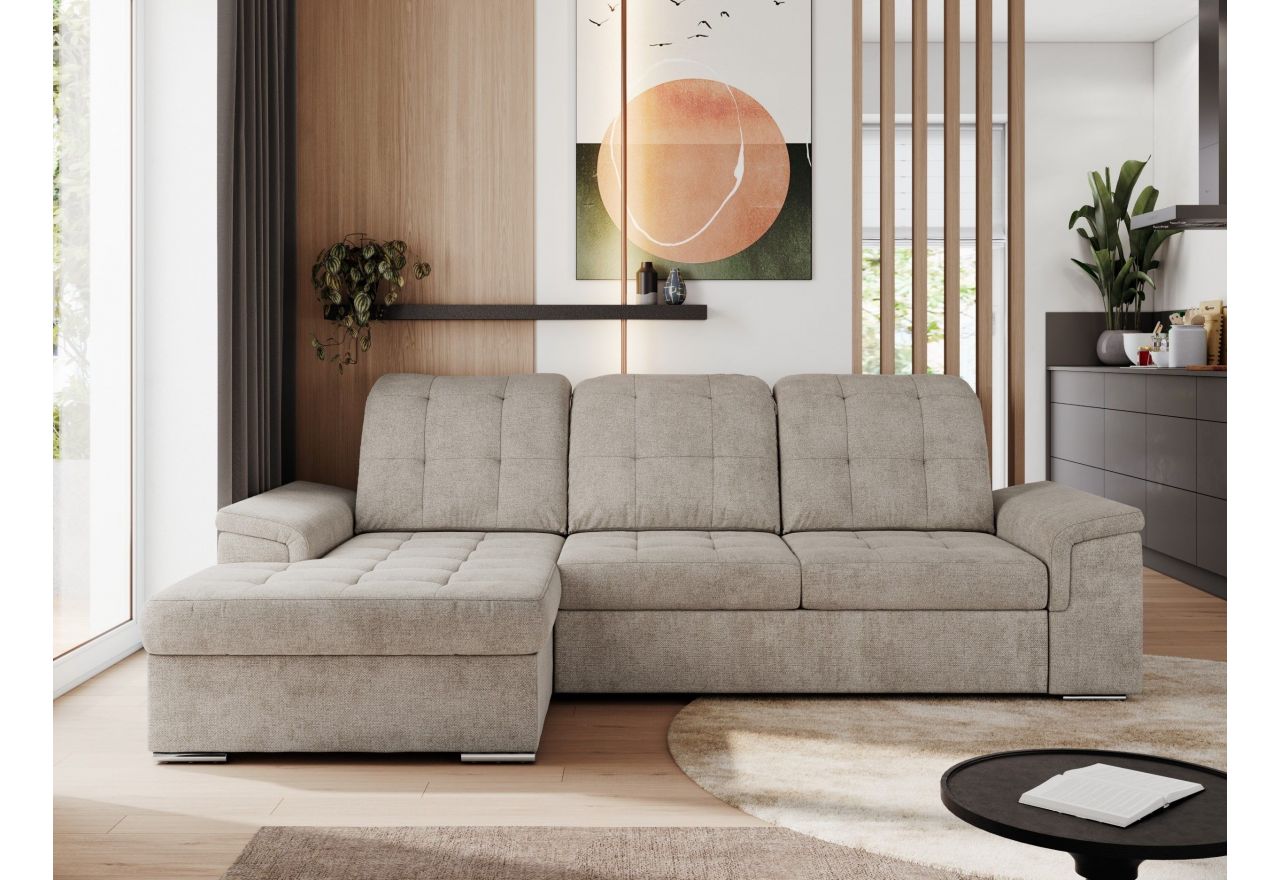 Narożnik MADRITO L - strona lewa - beżowy, struktura