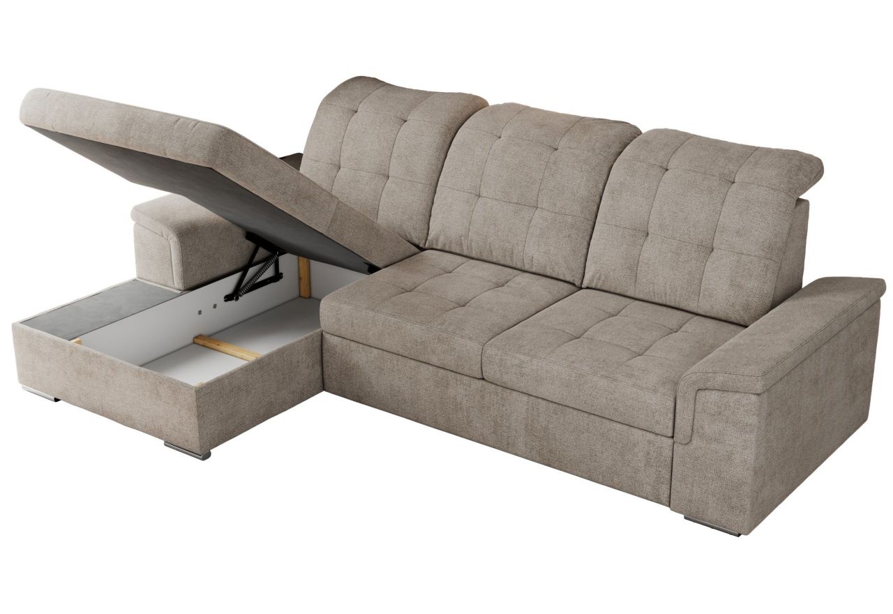 Narożnik MADRITO L - strona lewa - beżowy, struktura