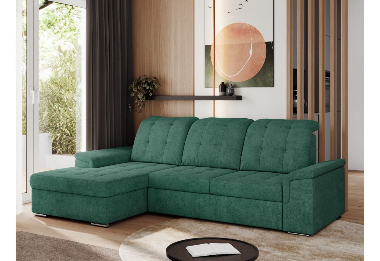 Narożnik MADRITO L - strona lewa - zielony, struktura