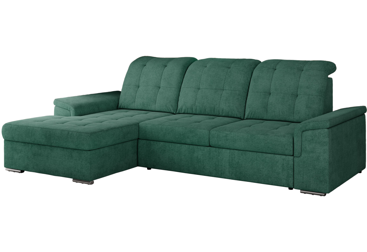 Narożnik MADRITO L - strona lewa - zielony, struktura