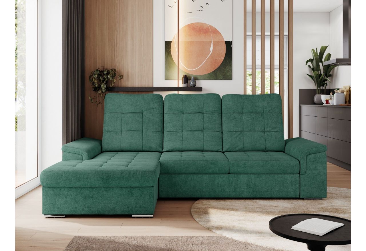 Narożnik MADRITO L - strona lewa - zielony, struktura