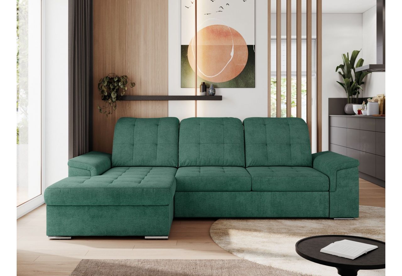 Narożnik MADRITO L - strona lewa - zielony, struktura