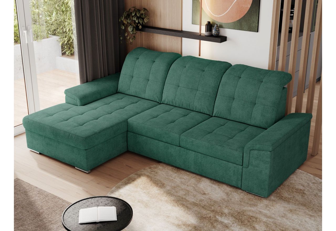 Narożnik MADRITO L - strona lewa - zielony, struktura