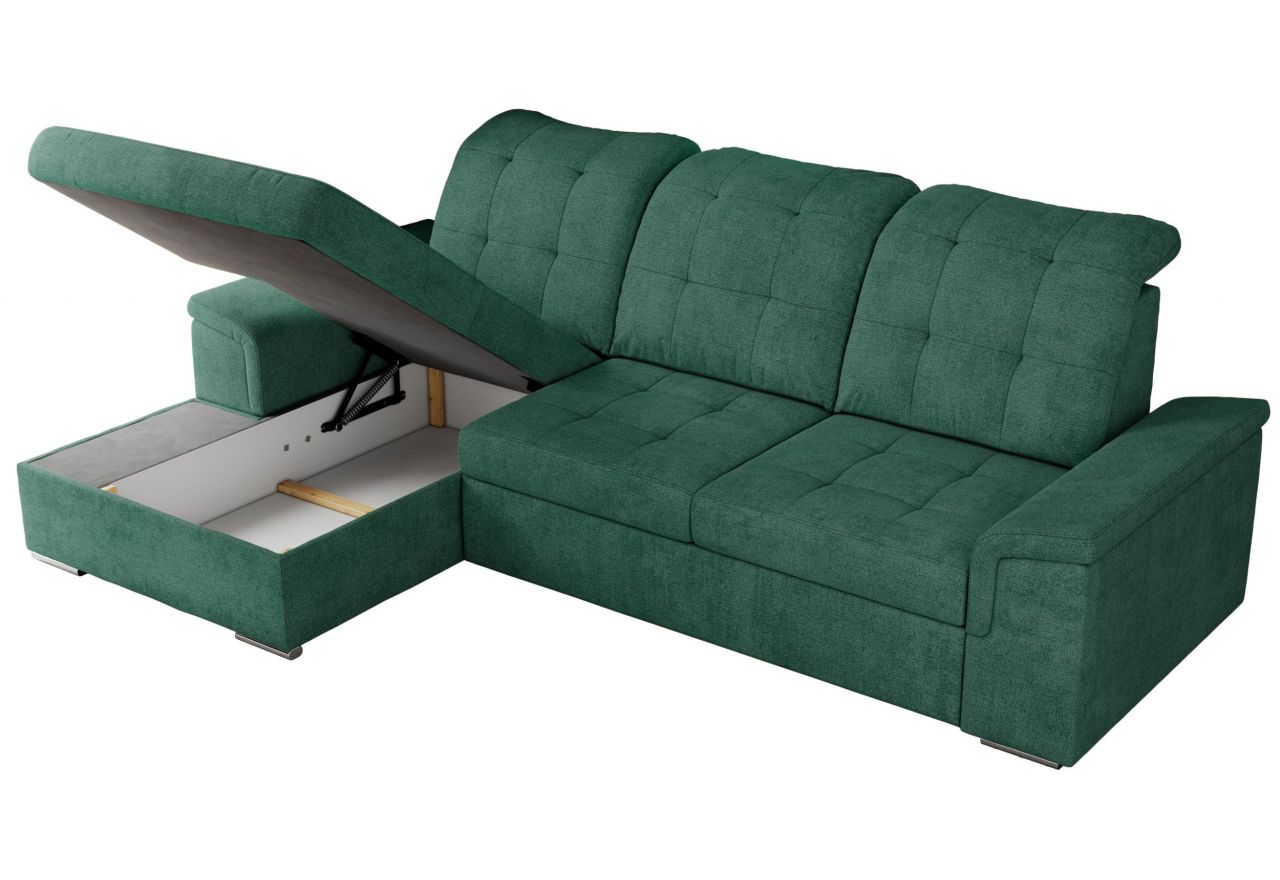 Narożnik MADRITO L - strona lewa - zielony, struktura