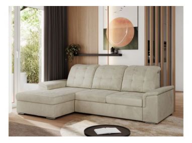 Narożnik MADRITO L - strona lewa - beżowy, welwet