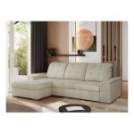 Narożnik MADRITO L - strona lewa - beżowy, welwet