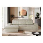 Narożnik MADRITO L - strona lewa - beżowy, welwet